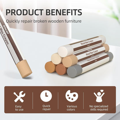 Boncart Wood Filler Sticks,12 Colors Wood Wax Crayons | For Repairing Scratches, Scuffs, Cracks, and Nail Holes on Wood Furniture, Floors, Cabinets, Tables, and Doors