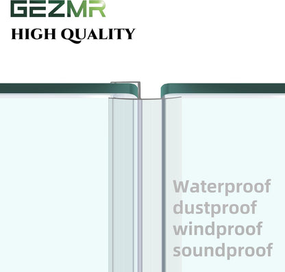 2-Pack Frameless Shower Door Bottom Seal (1/4'' X 39'') Clear Glass Shower Door Sweep Strip can Covers up to 23mm Gap - Stop Leaks