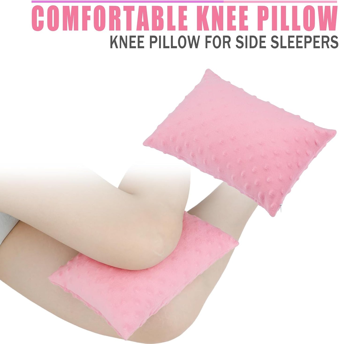 Soft Knee Pillow Leg Pillows 11" x 7.8" Small Hip Support Pillows Between Legs for Side Sleepers Sciatica Joints Pain Relief Machine Washable Post Surgery Cushion Gifts, Minky Dot Light Gray