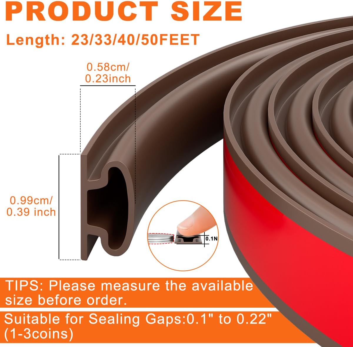 Black Rubber Weather Stripping Door Seal Strip, D Shape Door Weather Seal Strip, Self-Adhesive Soundproofing Frame Insulation Tape for Doors Frame/Window Seal,Blocks Cold Drafts Noise