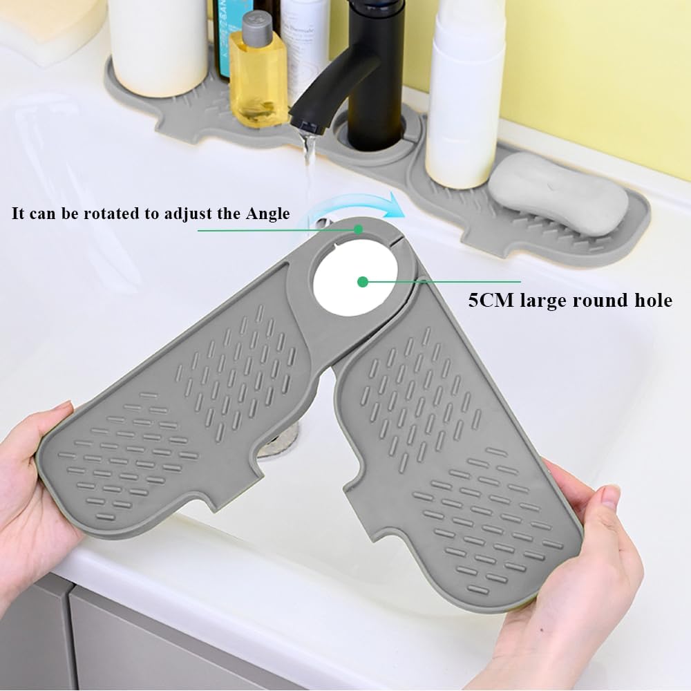 Kitchen Sink Faucet Mat, Faucet Draining Mat, Faucet Sink Splash Guard for Kitchen Sink, Sink Mat Kitchen Essentials for New Home, Drip Catcher for Kitchen, Bathroom Faucet Protector