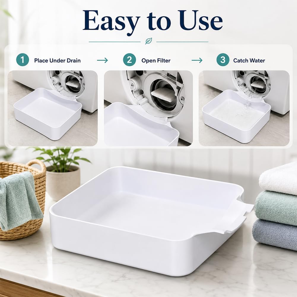 Universal Front-Load Washing Machine Drain Pan，1set | Washing Machine Drainage Tray, Easy Installation for Basements, Apartments, Mobile Homes, Garages, and Rentals