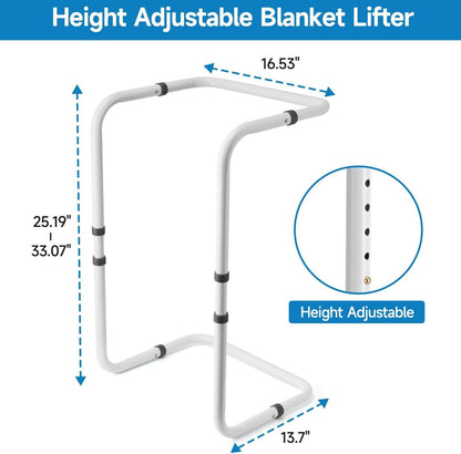 Blanket Lifter Foot Lift Bar, Heavy Duty Steel Medical Blanket Support, Adjustable 25-33in Lifters for Leg Knee Ankle Surgery Recovery, Ideal for Hospital Home