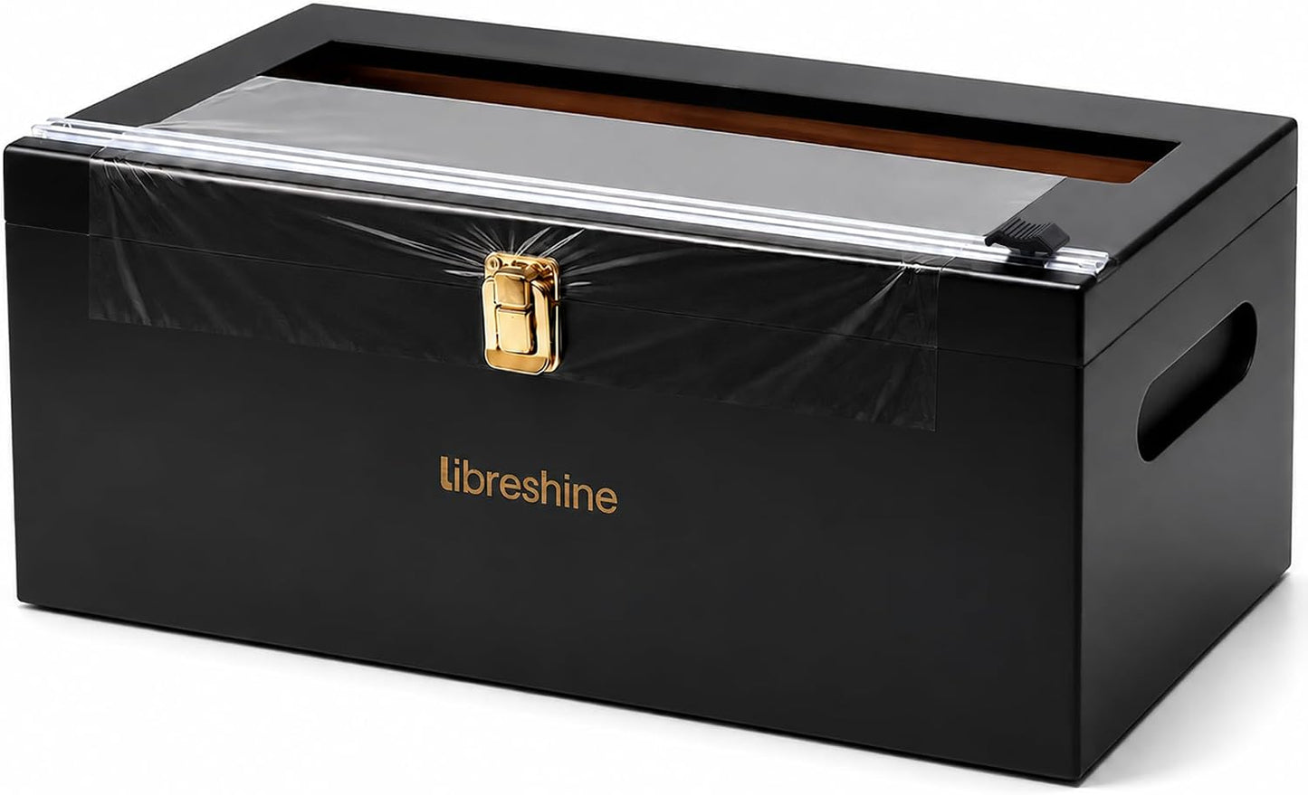 Libreshine 12-Inch Bamboo Plastic Wrap Dispenser with Cutter for Large Roll | Fits many 3000 ft plastic wrap and 1000 ft foil rolls, including Kirkland Signature rolls sold at Costco