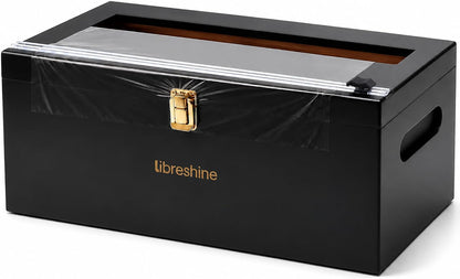 Libreshine 12-Inch Bamboo Plastic Wrap Dispenser with Cutter for Large Roll | Fits many 3000 ft plastic wrap and 1000 ft foil rolls, including Kirkland Signature rolls sold at Costco