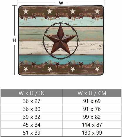 Magnetic Fireplace Cover Texas Star Teal Blue Fireplace Screen Decorative Farm Wood Grain Insulation Fireplaces Blocker Blanket Save Energy Fireplaces Draft Stopper Covers for Living Room 39x32 Inch