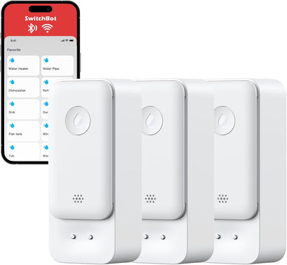 SwitchBot WiFi Water Sensor, Smart Water Leak Detector, 100dB Adjustable Alerts & App Alerts, IP67 Waterproof, Wireless Detector for Kitchen, Bathroom, Basement, No Hub Required (Support 2.4G)