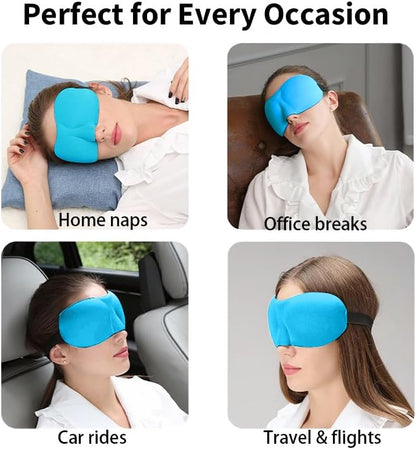 Sleep Mask for Back and Side Sleepers 1 Pack, 3D Light Blocking Eye Mask for Sleeping, Zero Pressure Eye Cover for Women and Men, Lightweight Breathable Night Blindfold Black