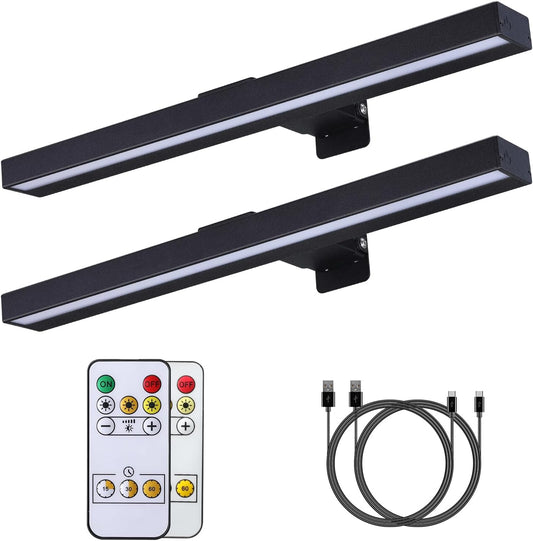 MIOBLUE Rechargeable Picture Lights with Remote,Full Metal Painting Light Display LED Battery Lamp with 3 Lighting Modes, Dimmable Dartboard Light with Timer for Frame Portrait Art