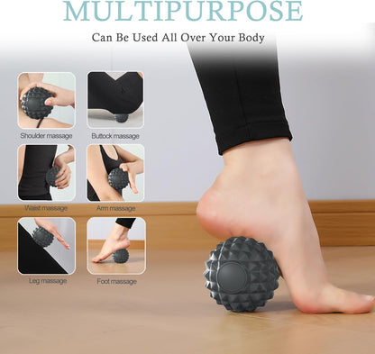 Silicone Lacrosse Balls for Yoga and Myofascial Release - Deep Tissue Massage,Trigger Point Therapy and Foot Plantar Fasciitis,Muscle Knots,Relieving Muscle Pain,Muscle Soreness Balls