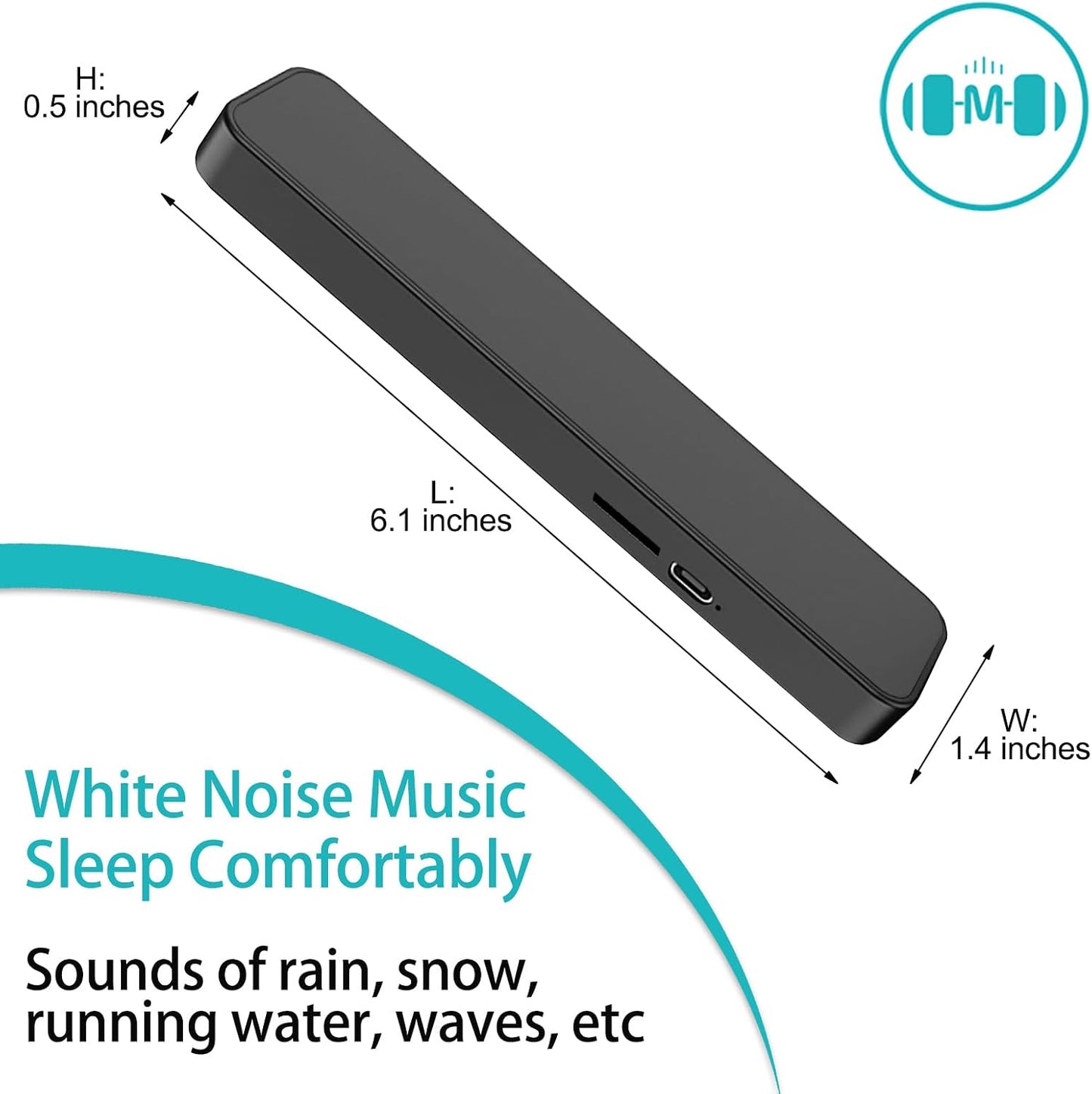 Hesond Pillow Speaker Bone Conduction Wireless White Noise Bar with Timer | Bluetooth Stereo Music Portable Sleep Headphones Sleep Speaker Sound Device for Side Sleepers (Black+Gray)