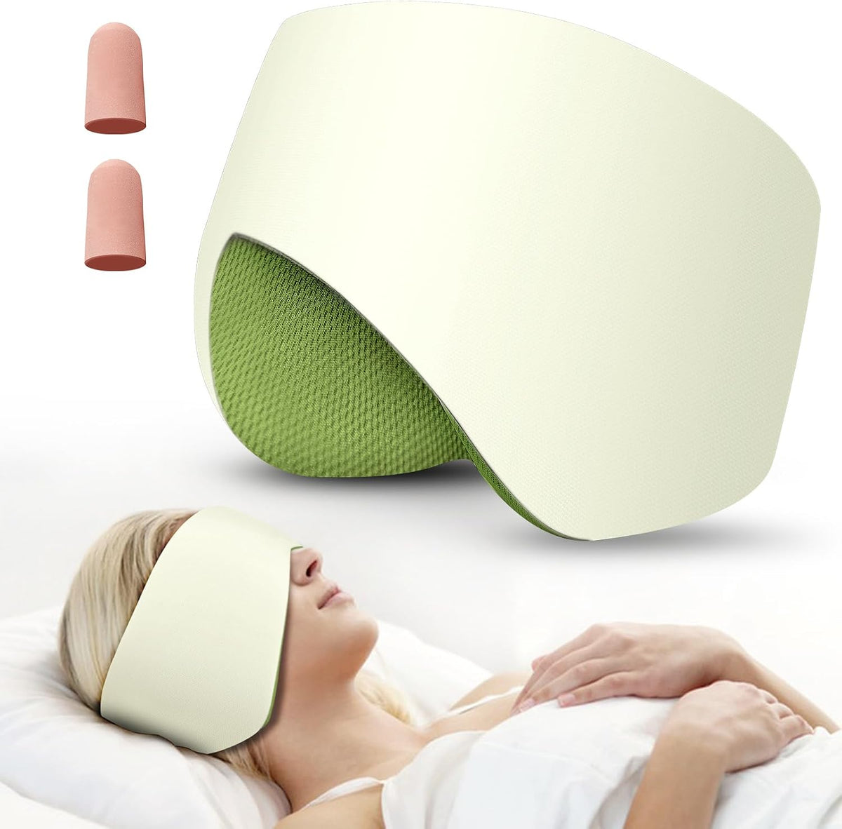 Sleep Mask & Earmuffs for Sleep - 2 in 1 Ear & Eye Mask with Ear Plugs