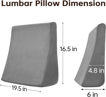 Vekkia Lumbar Support Pillow for Recliner, Ergonomic Back Support for Couch | Backrest Pillow, Improve Posture, Relieve Back Pain for Long Sitting & Elderly, for Armchair & Sofa, Removable Cover,Brown