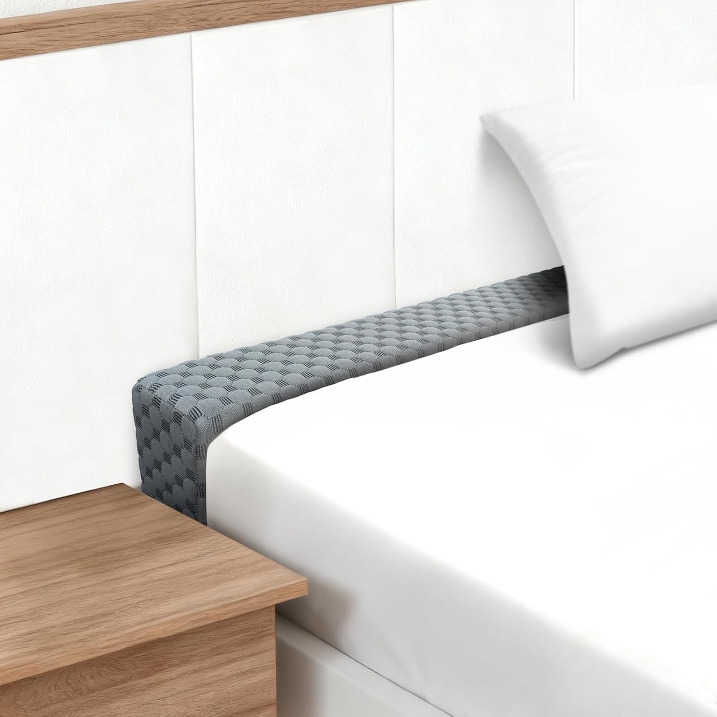 Headboard Bed Gap Filler, High Density Foam Mattress Extender Pillow, Removable, Gray, 39"x2"x6"