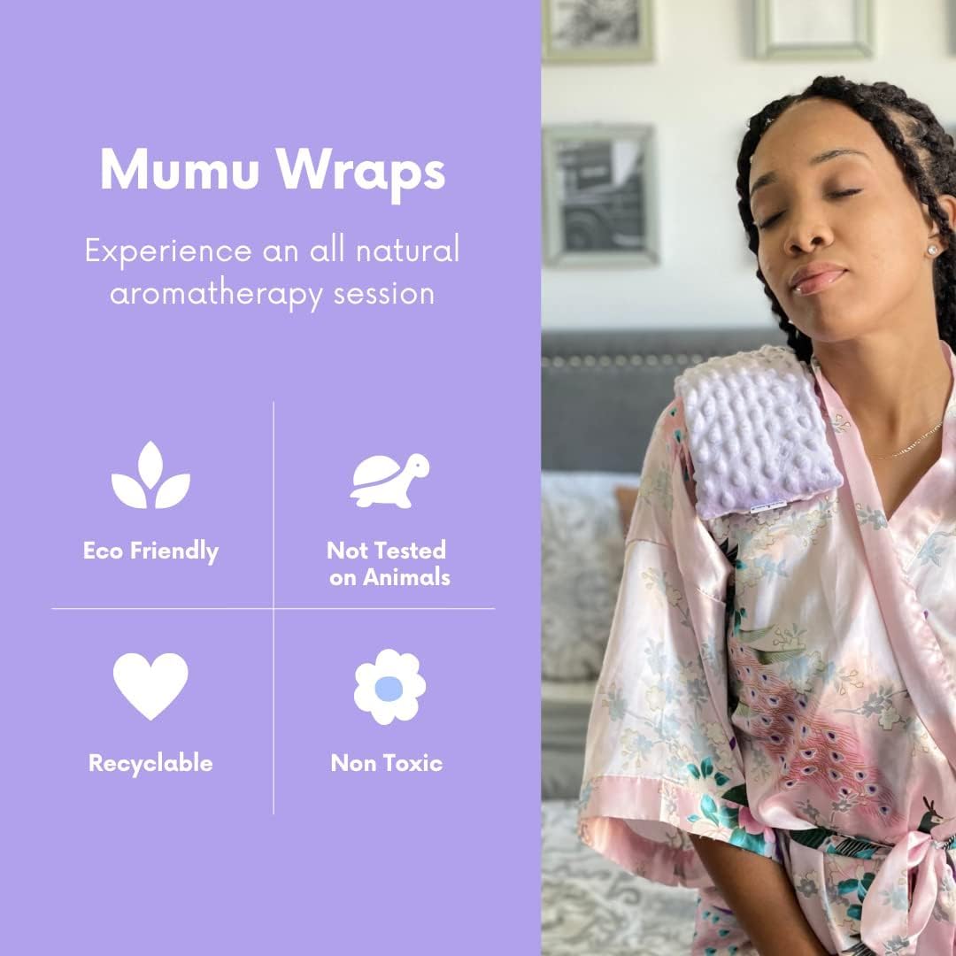 Mumu Wraps Heating Pad Microwavable - Lavender Scented Microwave Heating Pad for Pain Relief, Cramps, Muscle Ache, Joints, Neck, Shoulder, Back Pain, Warm Compress Moist Heat Pack (Lavender)