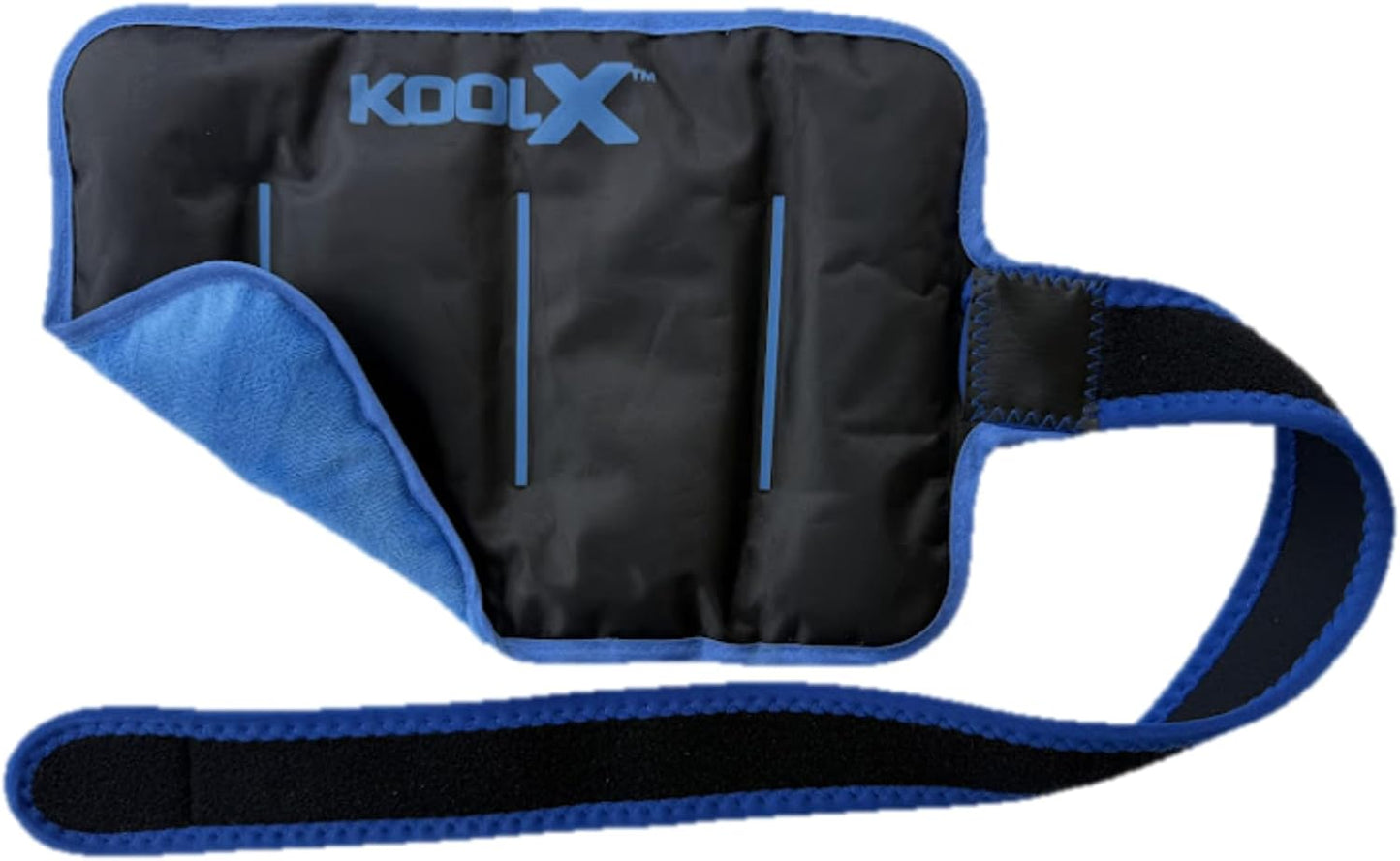 2 Pack KoolX Premium Gel Ice Packs for Injuries Reusable, Flexible Cold Wraps with Straps, Soft Plush & Nylon Sides, Extension Strap, Ice Pack for Knee, Back, Shoulder, Elbow & Calf - Medium + Large