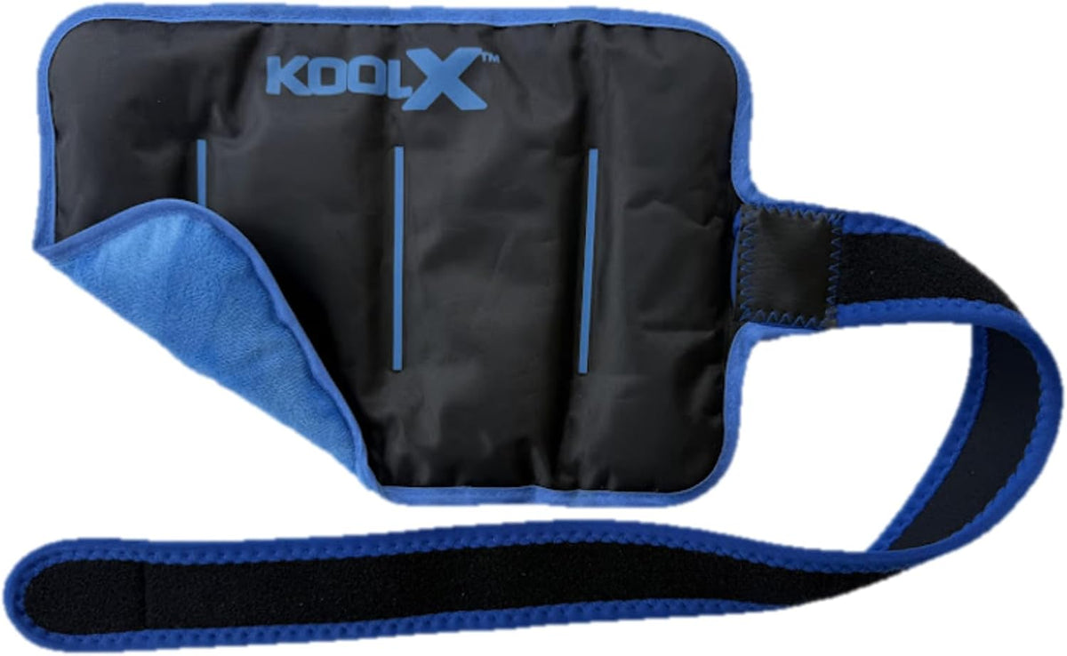 KoolX Premium Gel Ice Packs for Injuries Reusable, Flexible Cold Wraps with Straps, Soft Plush & Nylon Sides, Extension Strap, Ice Pack for Knee, Back, Shoulder, Elbow & Calf - Medium + Large