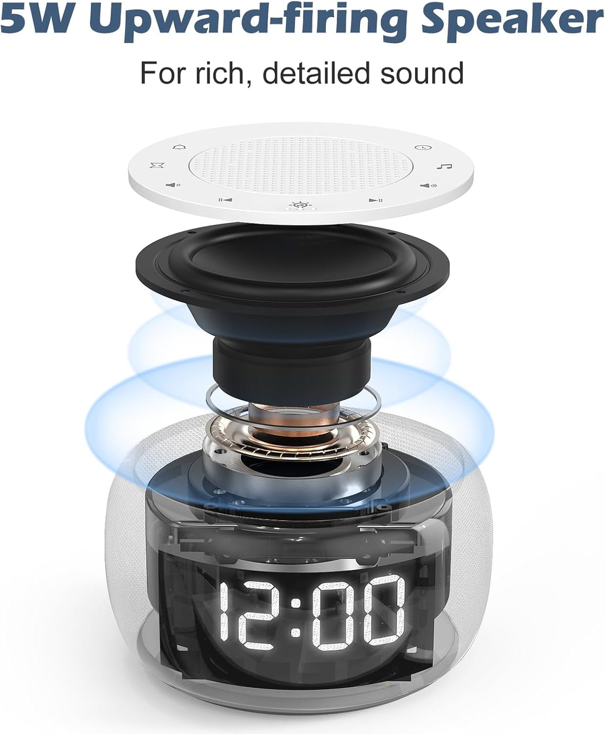 Buffbee Pro 2nd Gen| Sound Machine, Alarm Clock with Bluetooth Speaker