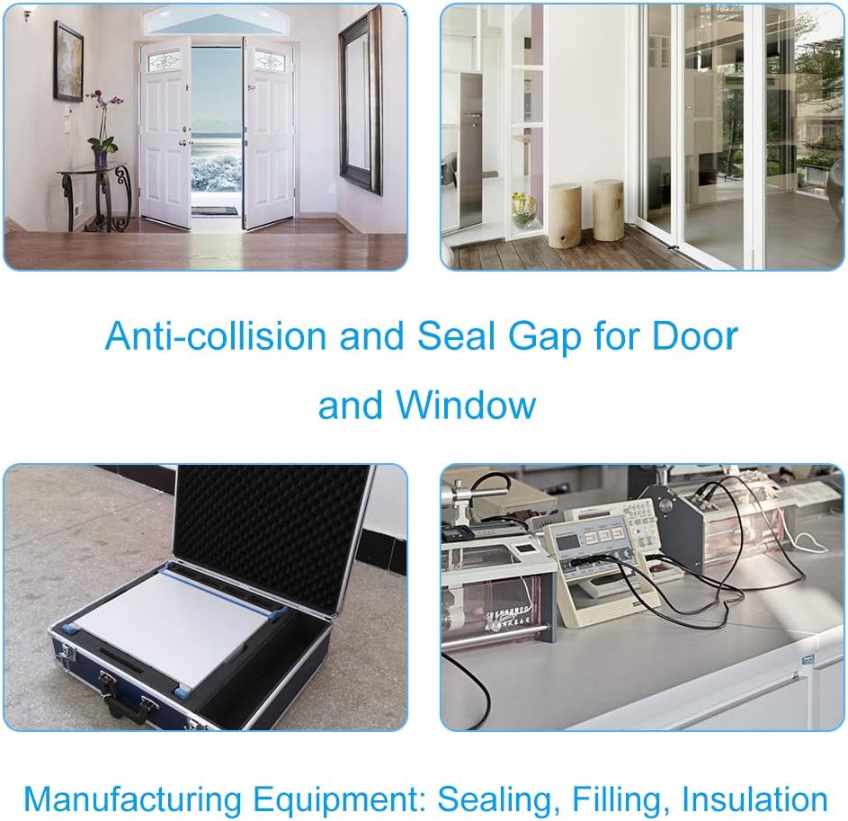 2 Rolls Foam Seal Tape for Door Window Insulation, Soundproof and Shockproof Foam Adhensive Strip, 3/8" Wx3/16 T Single Sided Foam Tape, Cold Air and Draft Closed Cell Seal Strip,Total 32FT