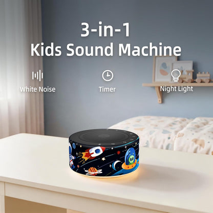 Kipcush White Noise Machine for Baby & Adults, 30 Soothing Sounds, Sleep Sound Machine with 8 Color Night Light, Memory Function, White Noise for Sleeping, Nursery, Office, Travel & Relaxation