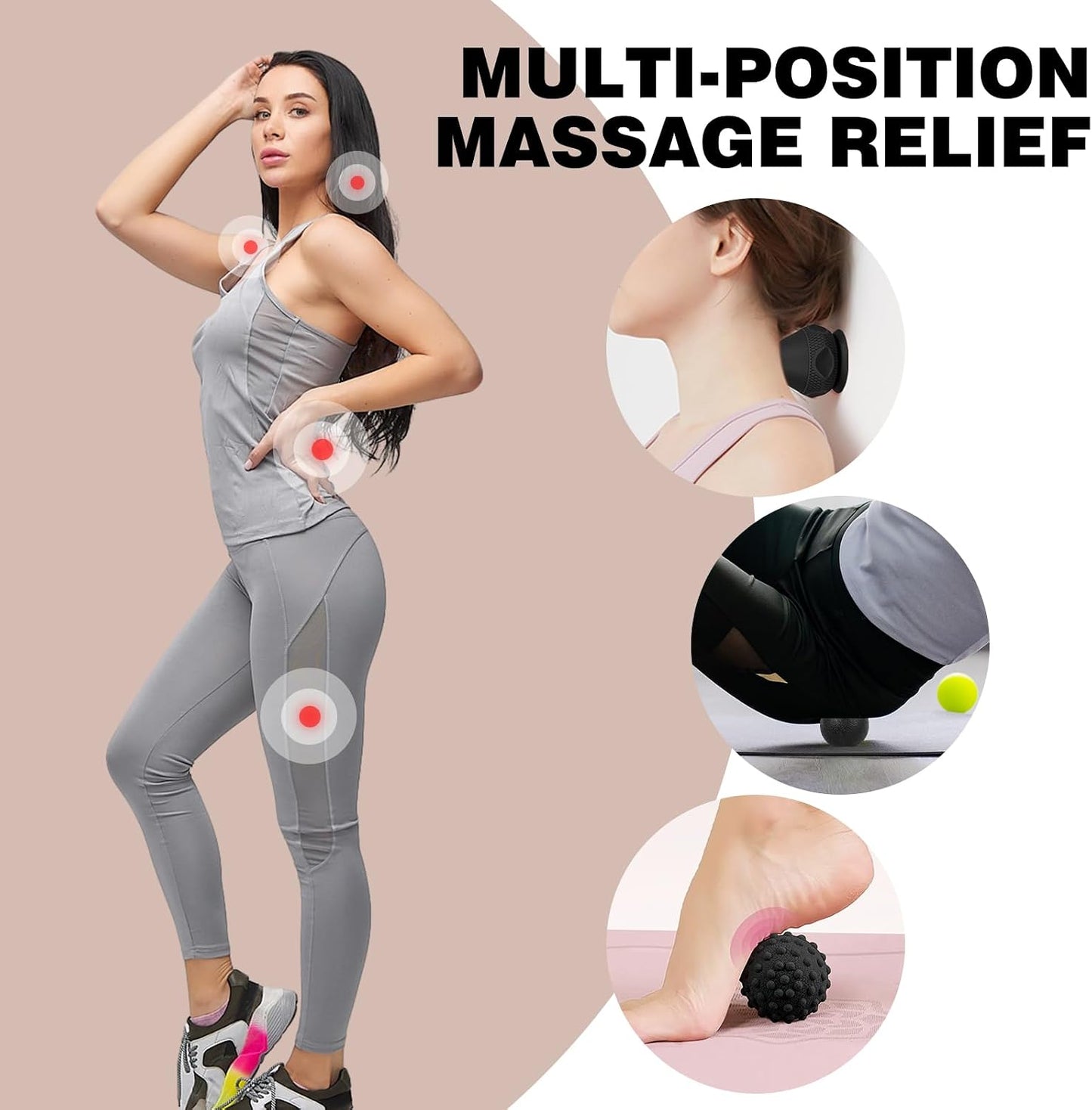 WOVTE Massage Lacrosse Ball Therapy for Sore Muscles Myofascial Release | Shoulders, Neck, Back, Foot, Body, Deep Tissue, Trigger Point, Muscle Knots, Yoga