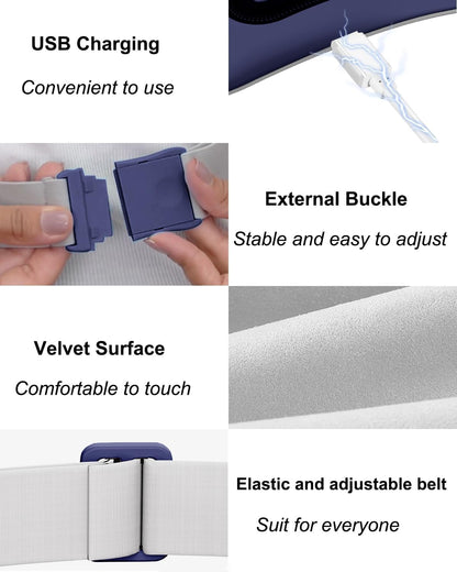 Portable Cordless Menstrual Heating Pad with 4 Heat Levels and 4 Massage Modes,Electric, Fast Large Heating Belly Wrap Belt (Black)