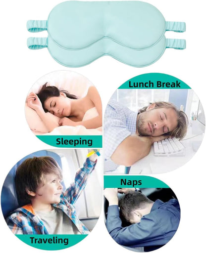 HBHLFZ Sleep Mask 2 Pack - Bamboo Viscose Fiber Sleeping Eye Mask - with Elastic Band/Headband - Comfort Sleeping Shade - for Nighttime Sleeping, Traveling & Napping（Pink，Green）