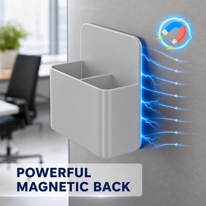 Magnetic Pencil Pen Holder, 2 PCS Magnetic Dry Erase Marker Holder for Whiteboard, Black White Magnet Storage Pencil Cup Case Fridge Organizers Locker Accessories for Office School Teacher Must Haves