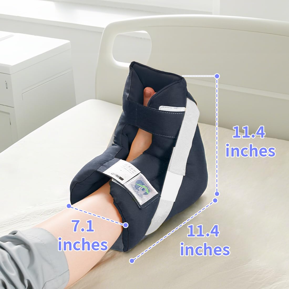 Foot Drop Heel Protector – Ankle Support for Bed Sores, Pressure Relief & Diabetic Care – Adjustable Straps, Breathable, Machine Washable (Dark green, Free Size)