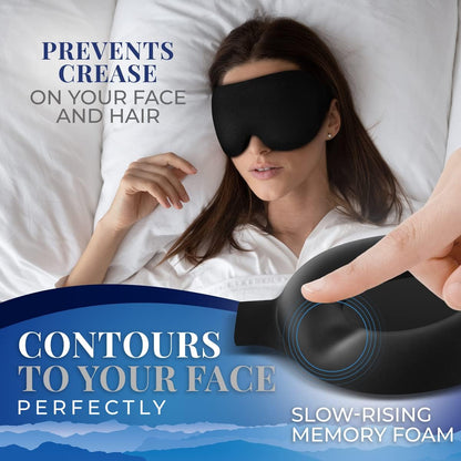 Sleep Mask [2 Pack] - Eye Mask for Sleeping - Ultra Lightweight for Side Sleepers, Contoured, 100% Blackout Sleeping Masks for Women and Men, Blindfold and Eye Covers - S1 Black
