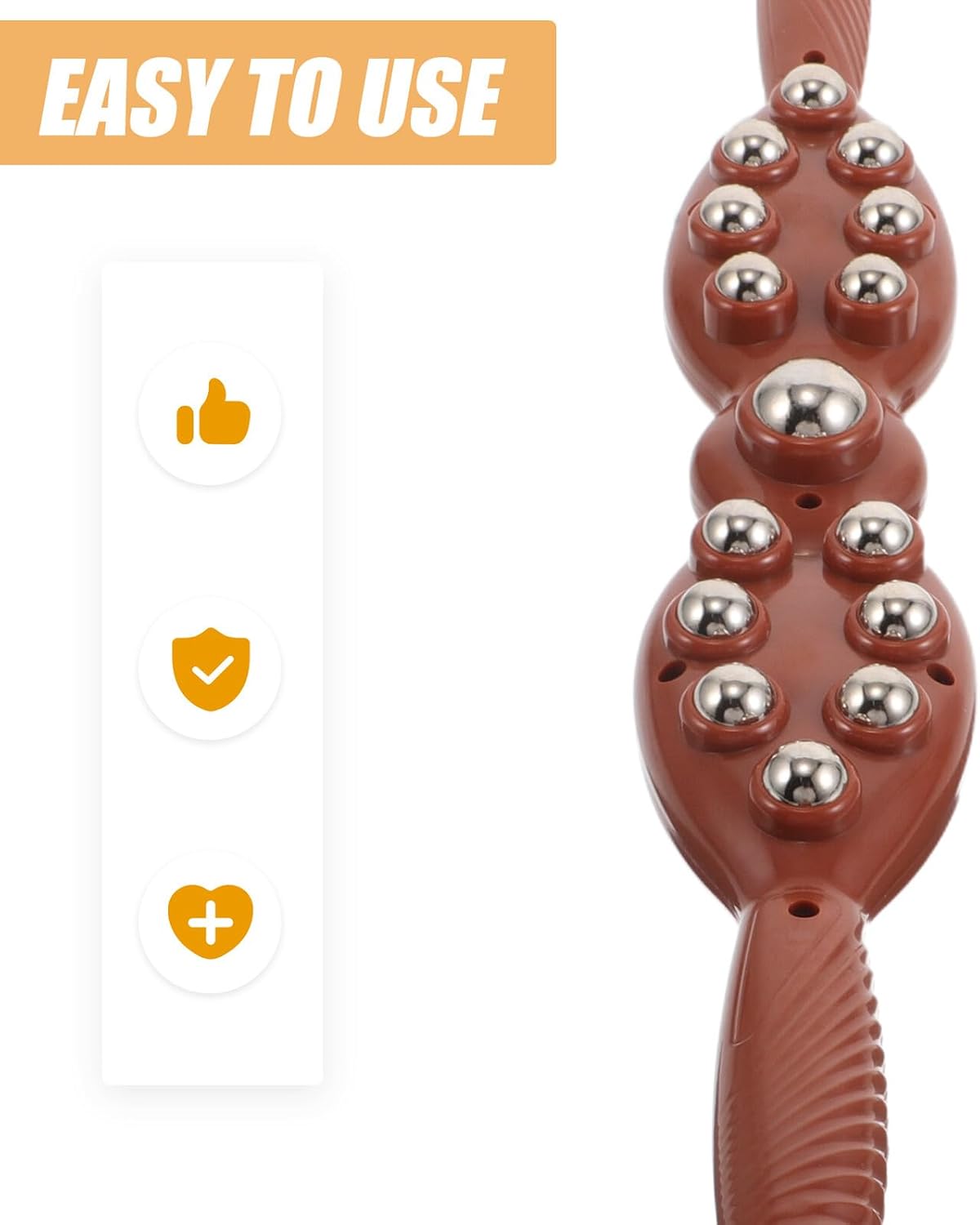 Handheld Massage Stick Roller with Steel Balls Muscle Massage Roller for Neck and Back for Muscle Relief and Relaxation at Home Or Travel