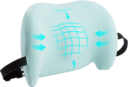 Lumbar Support Pillow for Office Chair, Memory Foam Car Back Cushion | Lumbar Pillow Lower Back with 4d Mesh Cover Adjustable Straps, Ergonomic Chair Back Pillow for Office, Car, Gaming Chairs
