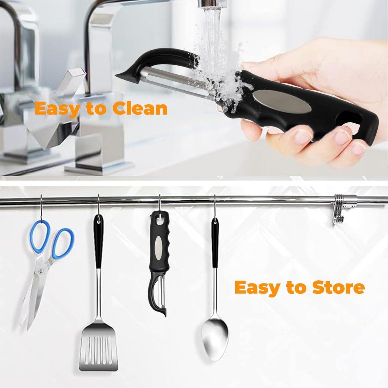 Vegetable peeler for kitchen - Peelers for kitchen stainless steel - Stainless steel left handed Vegetable Peeler- Potato peeler