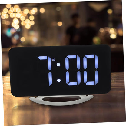 Zerodeko Digital Alarm Clock Vibrating Bed Shaker with Large LED Display RGB Mirror Screen Snooze for Bedroom Office Heavy Sleepers