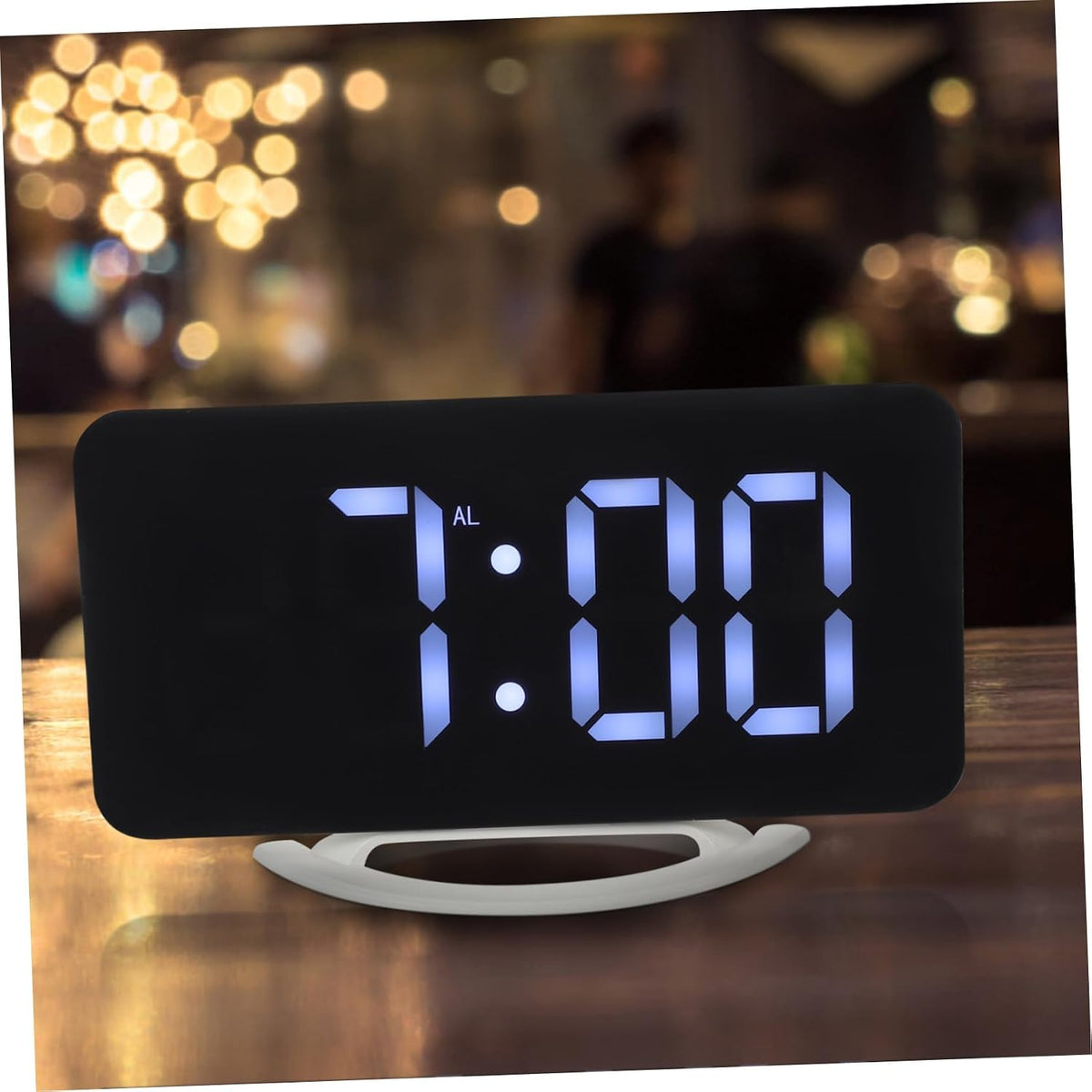 Zerodeko Digital Alarm Clock Vibrating Bed Shaker with Large LED Display RGB Mirror Screen Snooze for Bedroom Office Heavy Sleepers