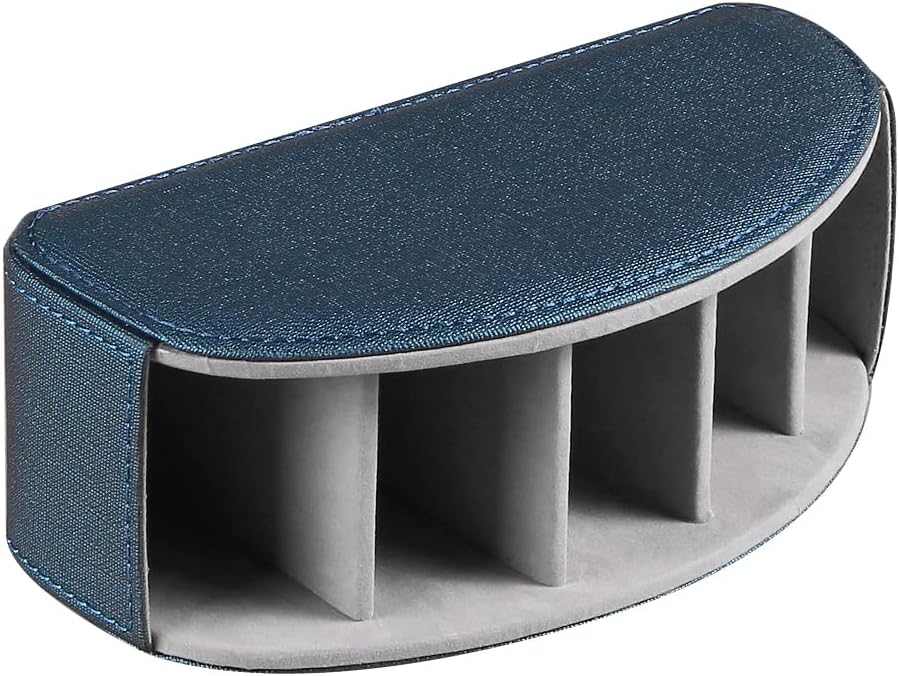 PU Leather Remote Control Holder with 5 Compartments - Storage Tray & Desktop Organizer for TV Remotes,Glasses,Pens,Accessories - Space-Saving Design for Bedside Table & Office Desk (Black)