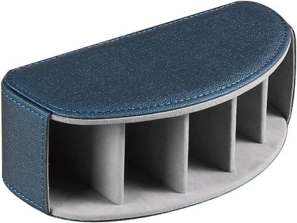PU Leather Remote Control Holder with 5 Compartments - Storage Tray & Desktop Organizer for TV Remotes,Glasses,Pens,Accessories - Space-Saving Design for Bedside Table & Office Desk (Black)