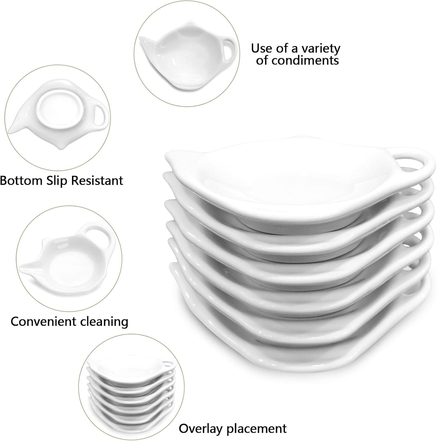 2 Pack Porcelain Tea Bag Coasters,Tea Bag Holder for Used,Classic Teaspoon Rest Pad Heat-Resistant Coasters Cute Dish Saucer Teabag Caddy Holder Set for Organizing Tea Time (2)