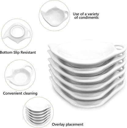 2 Pack Porcelain Tea Bag Coasters,Tea Bag Holder for Used,Classic Teaspoon Rest Pad Heat-Resistant Coasters Cute Dish Saucer Teabag Caddy Holder Set for Organizing Tea Time (2)