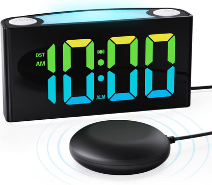 Vibrating Alarm Clock for Heavy Sleepers with Bed Shaker, 3 Wake-Up Modes