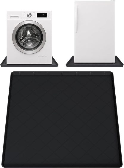 Washing Machine Drain Pan Silicone Mat, Washer Tray for Floor Protection | 32" x 30" Non-Slip Waterproof Anti-Vibration Leak Resistant, Sturdy & Easy to Clean Drain Pan for Under Dryer or Washer