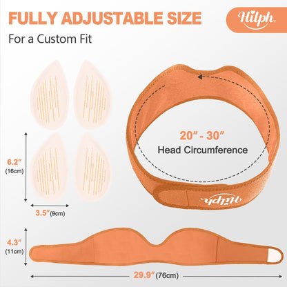 Hilph Wisdom Teeth Ice Pack Head Wrap, Face Ice Pack for Jaw Oral Surgery | Large Jaw Ice Wrap with 4 Hot Cold Gel Packs, Pain Relief for TMJ, Tonsillectomy, Wisdom Teeth Recovery Must Haves, Blue