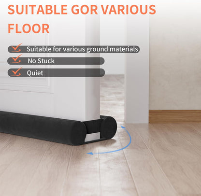 BKSAI Door Draft Stopper for Doors 29-35" No Adhesive Draft Stopper for Bottom of Door Draught Excluder Under Door Wind Blocker Reduce Noise Draught Excluder Sweep Sound Proof(Black) | No Adhesive, For Bottom of Door, Wind Blocker, Reduce Noise, Sound