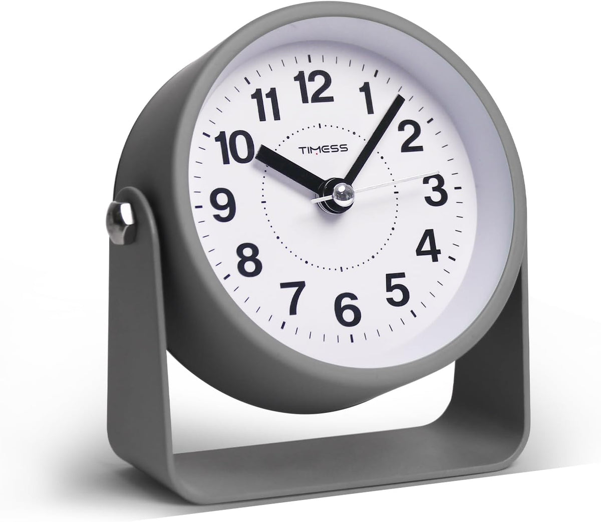 TIMESS Analog Alarm Clock with Snooze & Light, Silent Non-Ticking, Gray