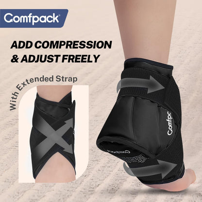 Comfpack Heel Ice Pack Wrap for Plantar Fasciitis Relief, Ankle Ice Pack | FSA Eligible, Ice Pack for Injures Reusable, Gel Cold Pack Warp for Achilles Tendonitis, Swelling, Ankle Sprain, Heel Pain