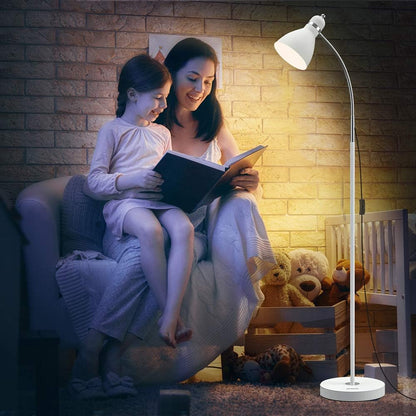 LEPOWER Floor Lamp, Metal Standing Lamp with Adjustable Gooseneck for Dorm | Easy to Assemble, E26 Base, Sturdy Metal Base, Convenient Switch, Task Reading Pole Lights for Office & Bedroom, Living Room