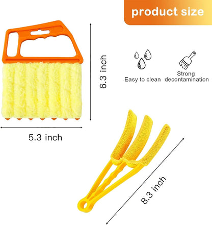 AOCEAN 2 Pcs Blind Cleaner Duster Tool, 7-Finger Dusting Cleaner Tool for Window & Air Vent, Washable Handheld Microfiber Duster Brush for Blinds Dust Dirt