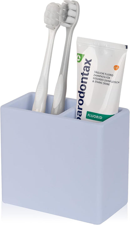 Diatomite Toothbrush Holder Toothpaste Organizer, Marble White | Quick Drying, Non-Slip, 2 Slots Kids Electric Tooth Brush Holder for Bathroom, for Countertop, Shower, Vanity