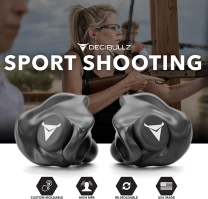 Decibullz - Custom Molded Earplugs, 31dB Highest NRR, Comfortable Hearing Protection for Shooting, Travel, Work and Concerts