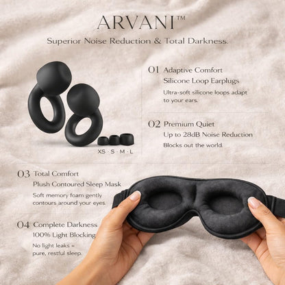 3D Contoured Sleep Mask with 28dB Noise Reduction Earplugs Sleep Kit
